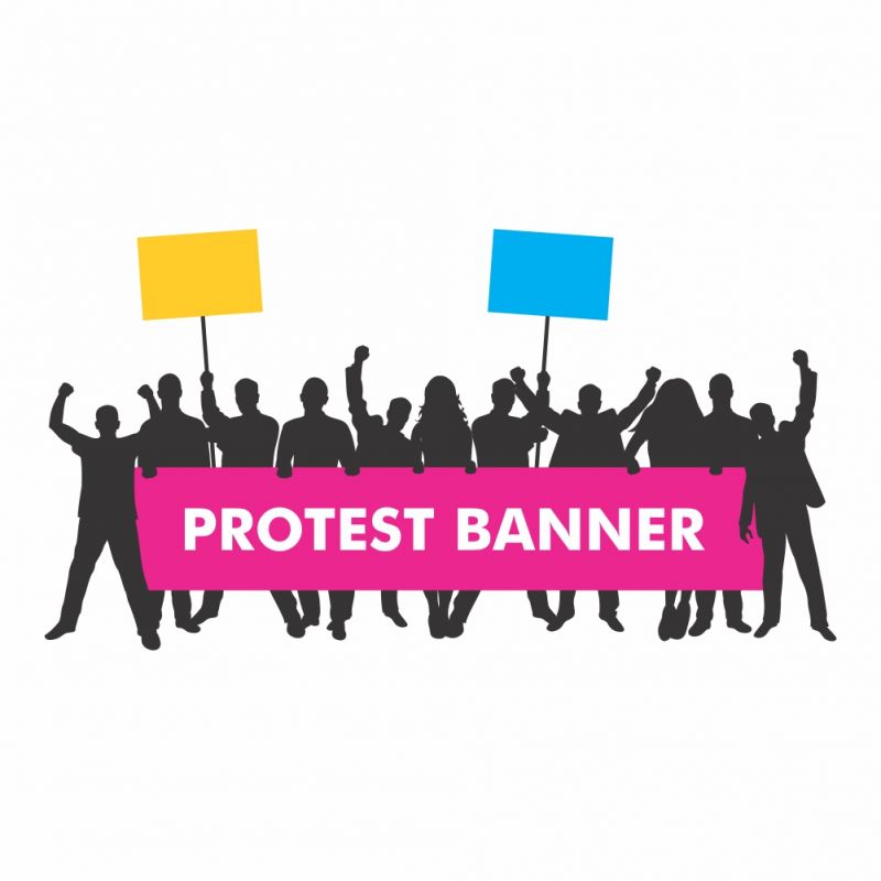 Protest banner example graphic